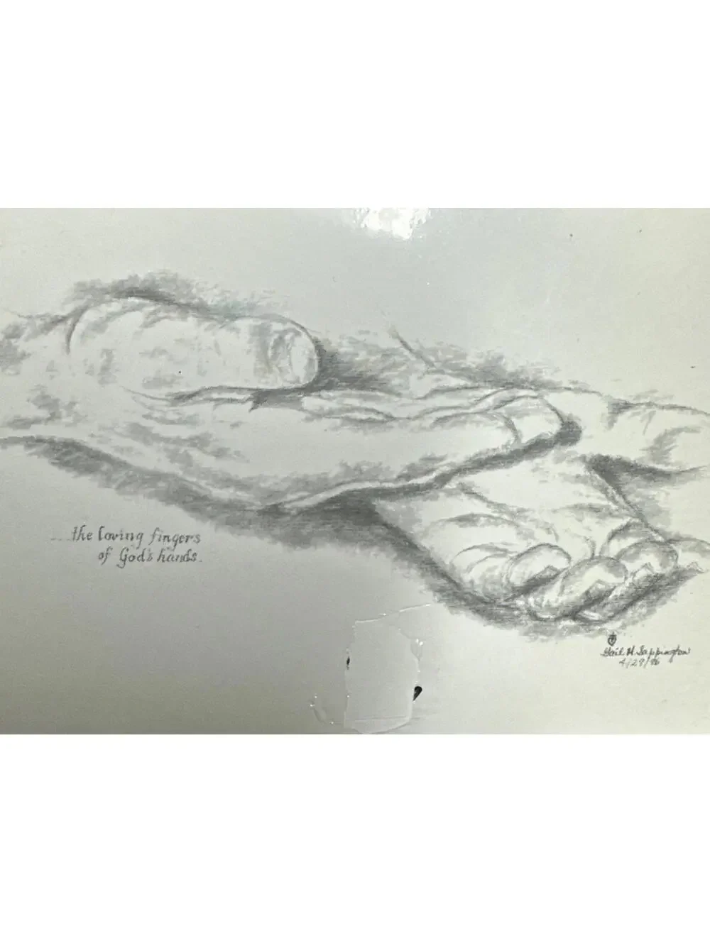 Assorted artist sketched cards by Gail Sappington with bible versus and poems